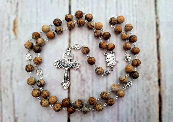 Padre Pio stone rosary.