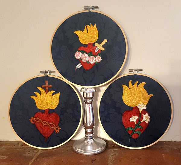 3 Hearts embroidery