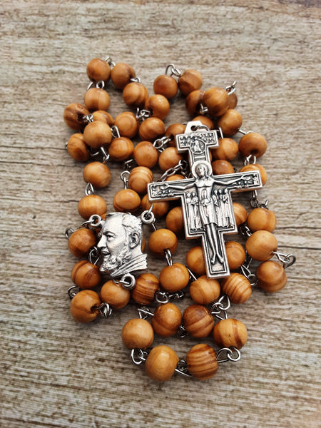 Padre Pio wooden rosary