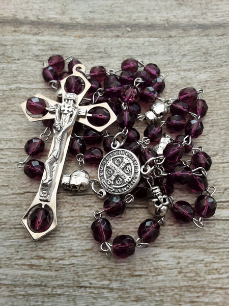 Crystal skull rosary