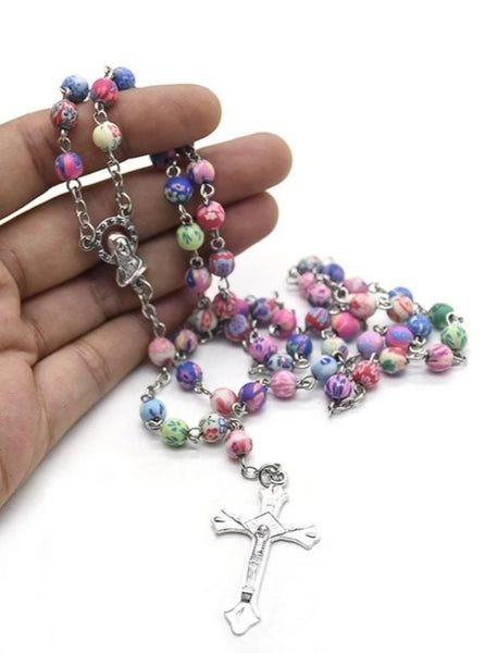 Girls Polymer clay rosary.