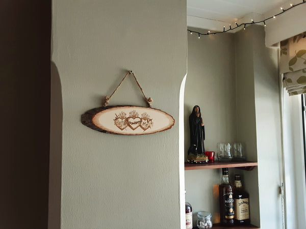 3 Hearts Wooden Wall Plaque - Di Clara