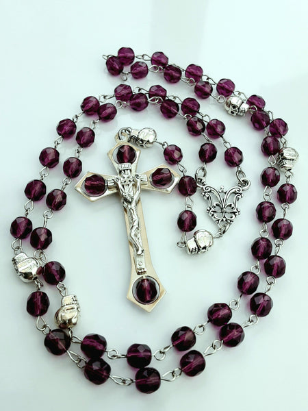 Purple Crystal Memento Mori Rosary