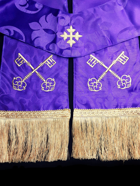 Lent/Advent Confessional Stole 'Keys of St Peter'