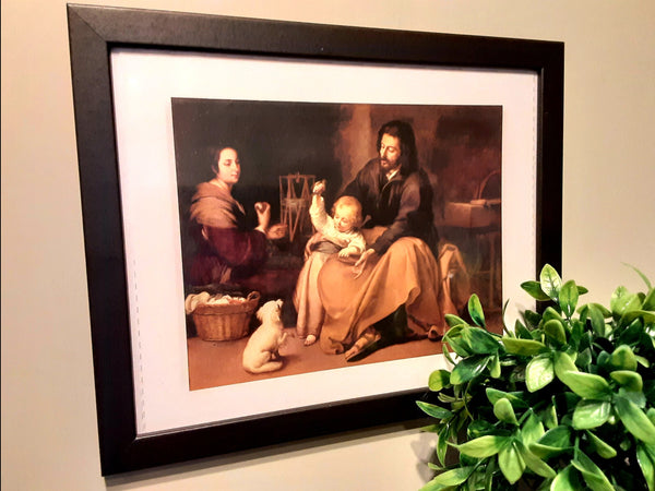 Holy Family at home, canvas print.