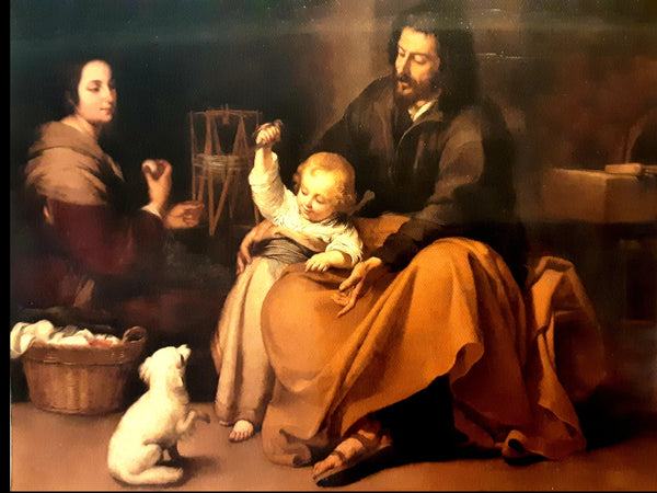 Holy Family at home, canvas print.