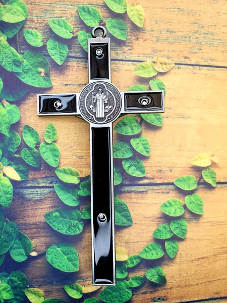 St Benedict crucifix Black back
