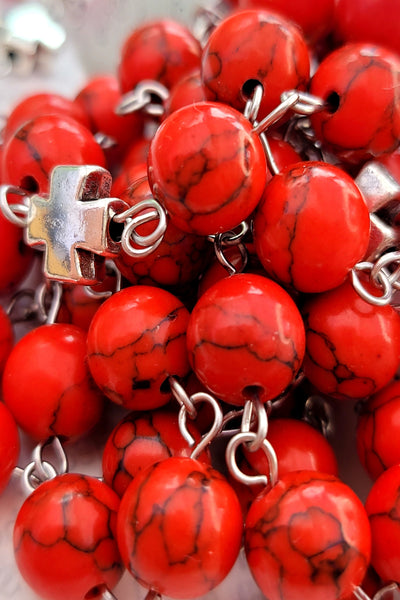 Carlo Acutis Rosary red beads 