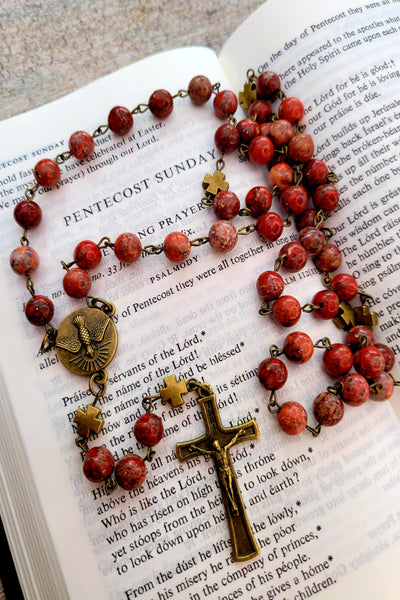 Holy spirit ghost rosary Red bible 