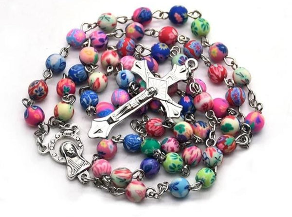 Girls Polymer clay rosary.