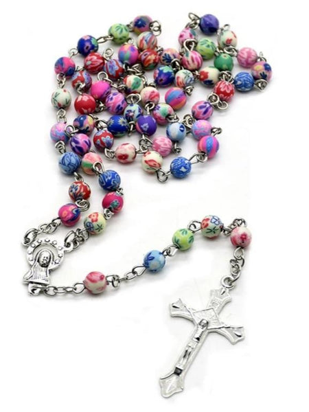 Girls Polymer clay rosary.