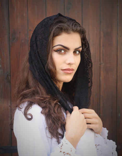 Black Mini Mantilla - Di Clara Catholic Vestments and Gifts