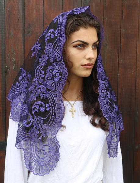 Lent/Advent Purple Mantilla - Di Clara Catholic Vestments and Gifts